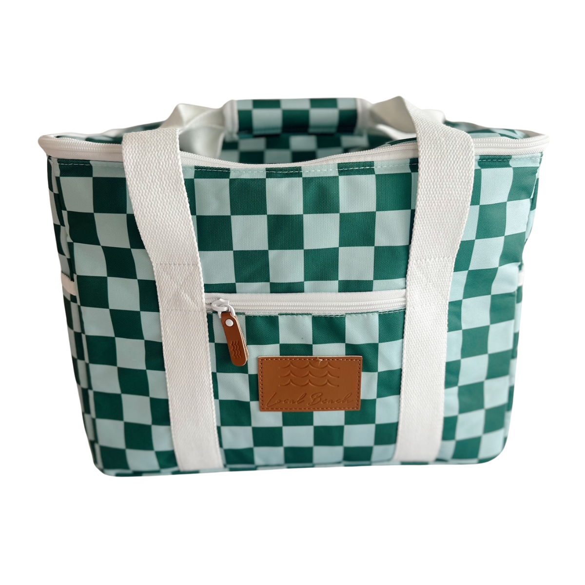 Local Beach Packable Checker Cooler Bag Cooler-Green/Blue