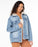 Roxy So Amped With Sherpa Jacket-Bleached Blue