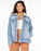 Roxy So Amped With Sherpa Jacket-Bleached Blue