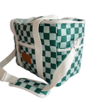 Local Beach Packable Checker Cooler Bag Cooler-Green/Blue