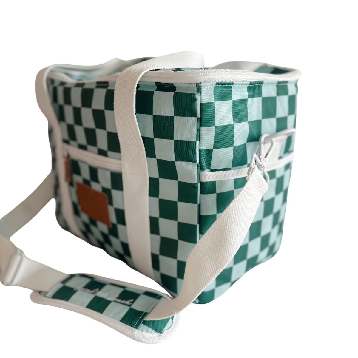 Local Beach Packable Checker Cooler Bag Cooler-Green/Blue