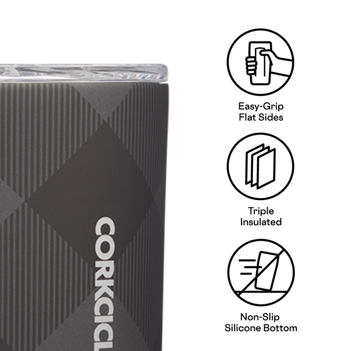 Corkcicle 12 oz Buzz Cup-Buffalo Plaid Grey