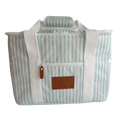 Local Beach Packable Canvas Stripe  Cooler-Pastel Blue