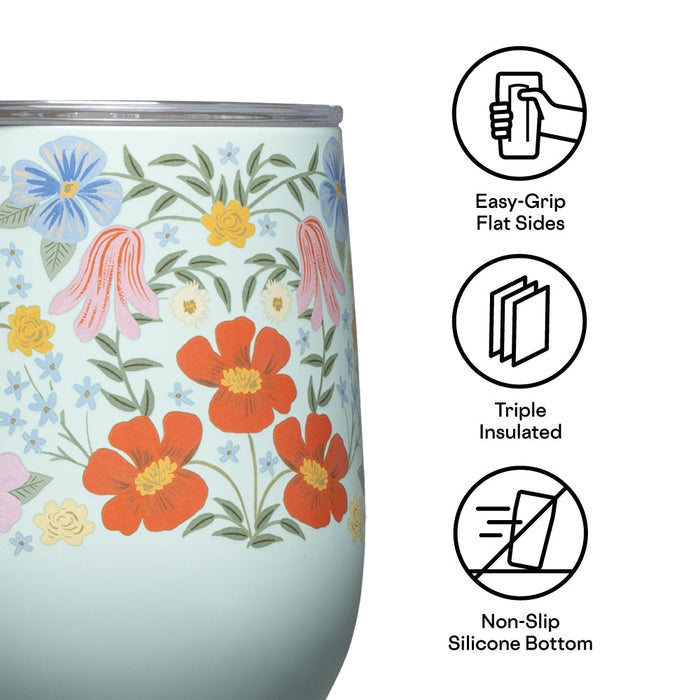 Corkcicle x Rifle Paper 12 oz Stemless-Bramble