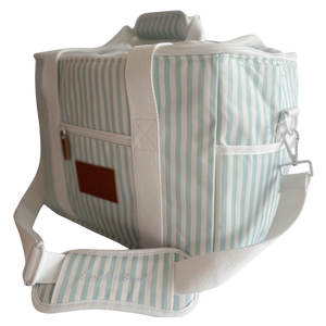 Local Beach Packable Canvas Stripe  Cooler-Pastel Blue— Alternate View