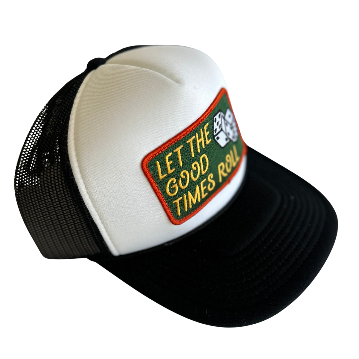 Local Beach Let The Good Times Roll Trucker Hat-Black/White