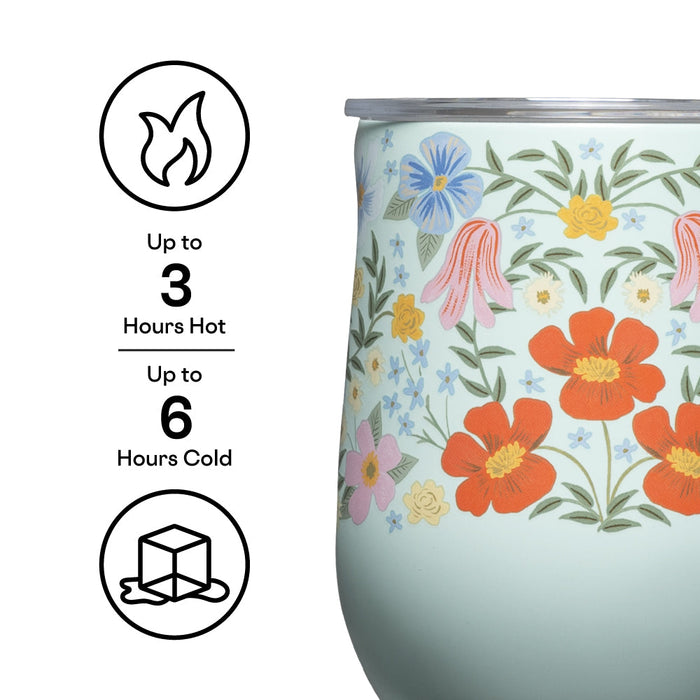 Corkcicle x Rifle Paper 12 oz Stemless-Bramble