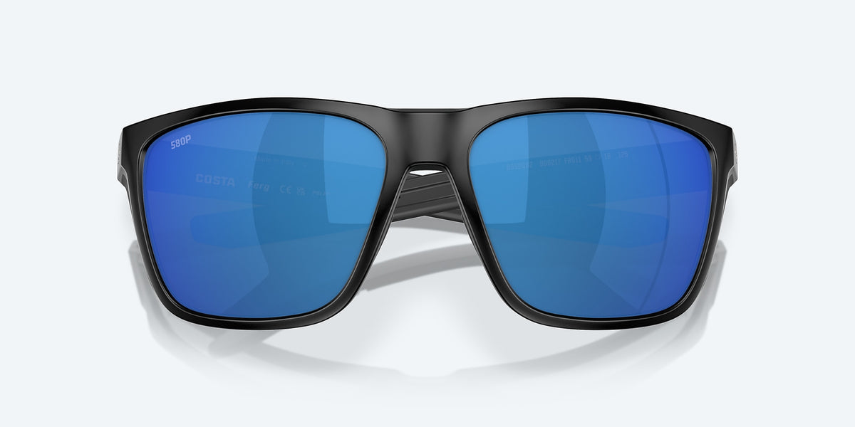 Costa Ferg Sunglasses-Matte Black/Blue Mirror 580P