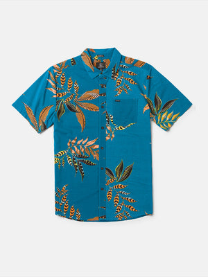 Volcom Paradiso Floral S/S Shirt-Ocean Teal