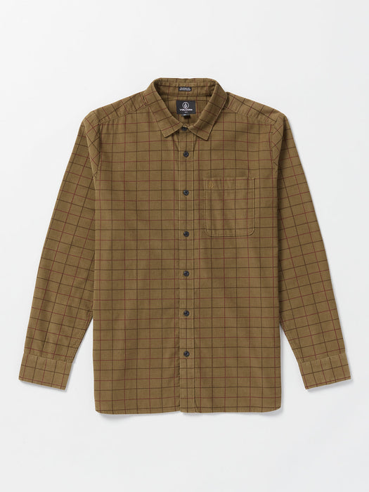 Volcom Zander L/S Shirt-Dark Khaki