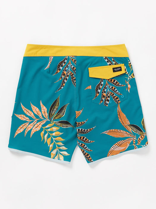 Volcom Lido Print Scallop Mod 19 Boardshorts-Ocean Teal