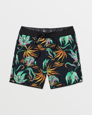 Volcom Infuse Scallop Mod 19 Boardshorts-Black Green
