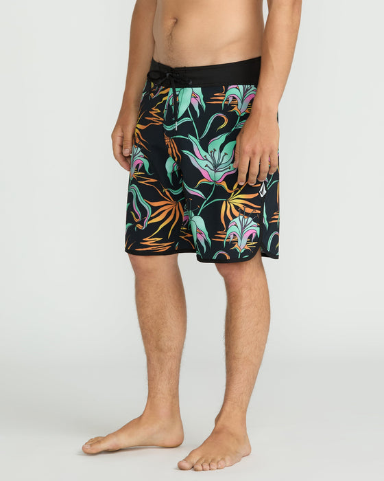 Volcom Infuse Scallop Mod 19 Boardshorts-Black Green