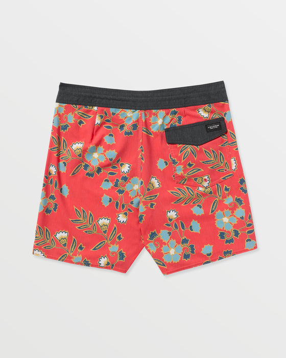 Volcom Psyche Cotton Stoney 17 Boardshorts-Chili Red