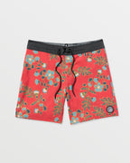 Volcom Psyche Cotton Stoney 17 Boardshorts-Chili Red