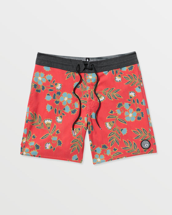 Volcom Psyche Cotton Stoney 17 Boardshorts-Chili Red