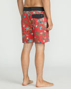 Volcom Psyche Cotton Stoney 17 Boardshorts-Chili Red