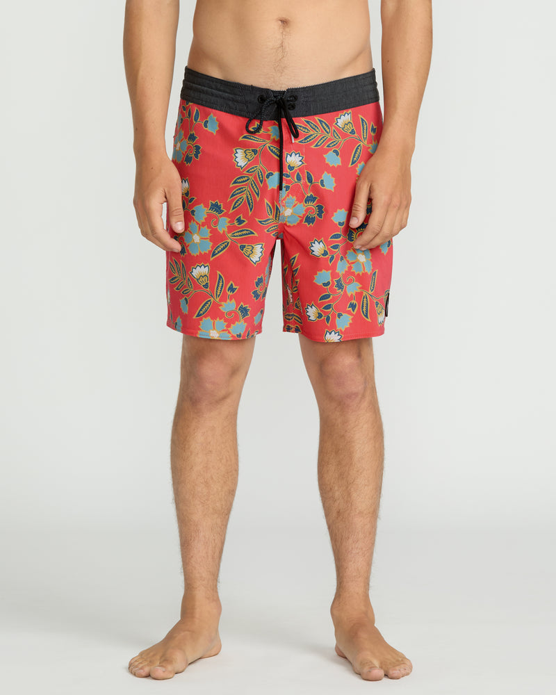 Volcom Psyche Cotton Stoney 17 Boardshorts-Chili Red