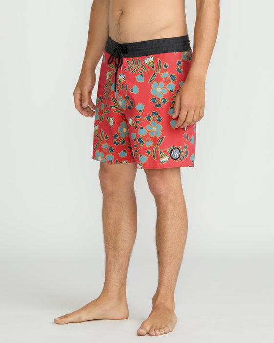 Volcom Psyche Cotton Stoney 17 Boardshorts-Chili Red