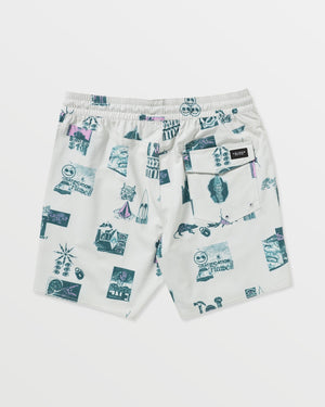 Volcom Psyche Cotton Trunk 17 Boardshorts-Stone