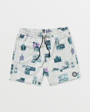 Volcom Psyche Cotton Trunk 17 Boardshorts-Stone