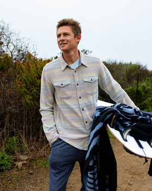 Outerknown Blanket L/S Shirt-Sunrise Mojave Stripe— Alternate View