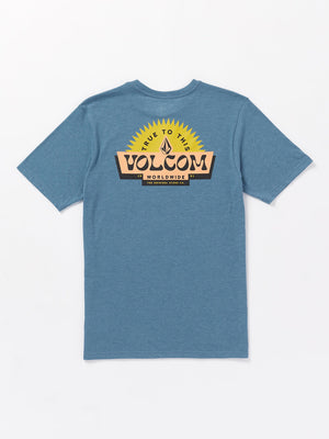 Volcom Shaped Up Tee-Stone Blue Heather— Alternate View