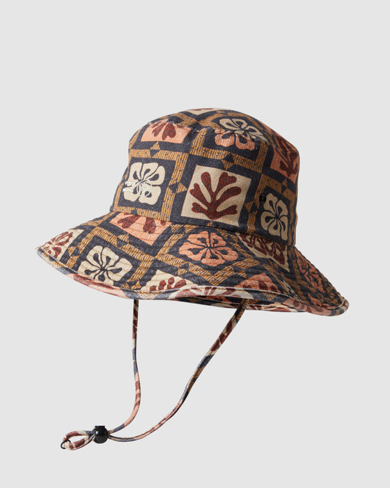 Billabong Corals Wide Brim Bucket Hat-Black Multi