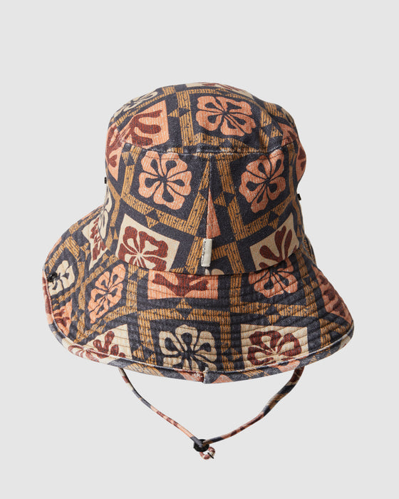 Billabong Corals Wide Brim Bucket Hat-Black Multi