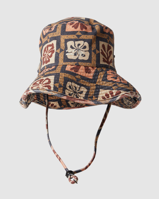 Billabong Corals Wide Brim Bucket Hat-Black Multi