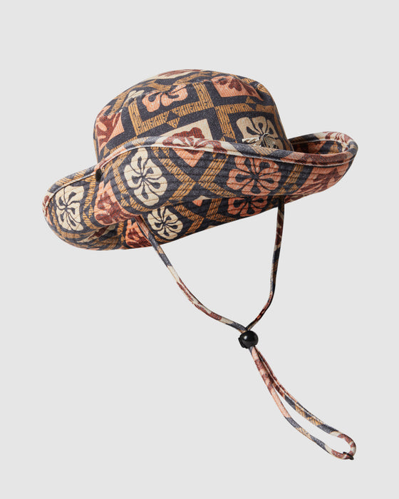 Billabong Corals Wide Brim Bucket Hat-Black Multi