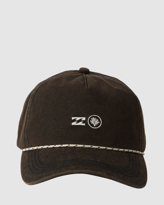 Billabong Womens Coral Snapback Hat-Black Pebble