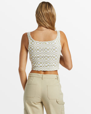Billabong Sun Goddess Printed Tank-Light Avocado— Alternate View