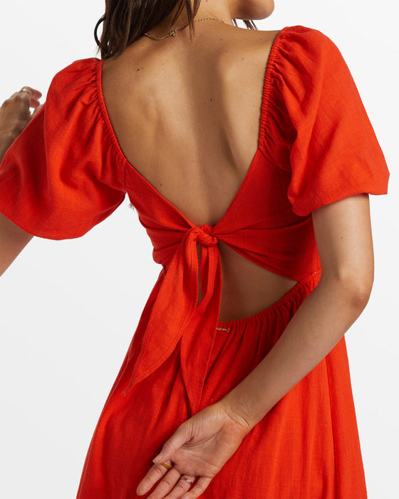 billabong sunset cotton dress Billabong Love Fade Dress-Sunset Red