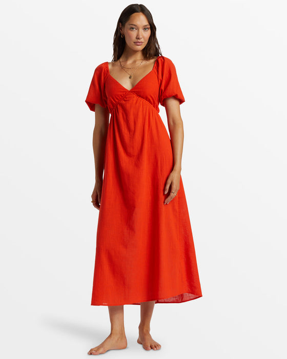 billabong dress maxi Billabong Love Fade Dress-Sunset Red — REAL Watersports