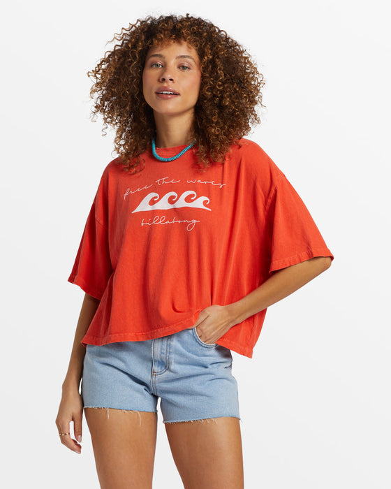 Billabong Hot Fun Tee-Sunset Red