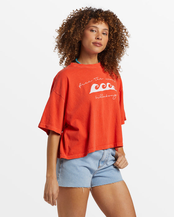 Billabong Hot Fun Tee-Sunset Red