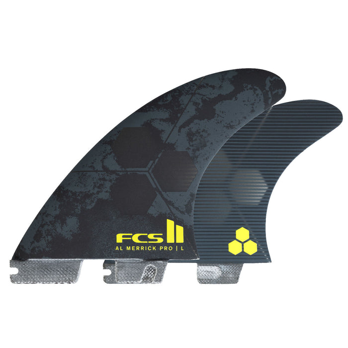 FCS Al Merrick PG Tri Fin Set-Black-Large