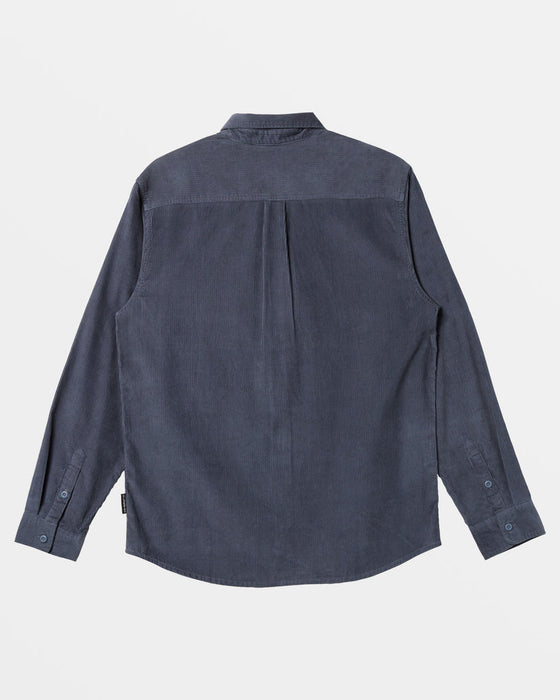 Quiksilver Smoke Trail Cord L/S Shirt-Flint Stone — REAL