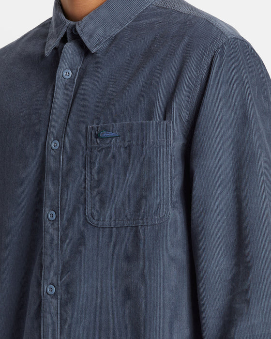 Quiksilver Smoke Trail Cord L/S Shirt-Flint Stone