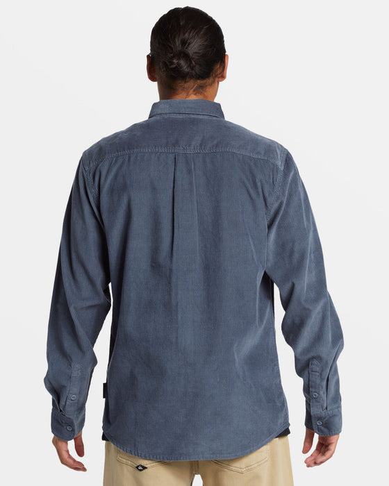Quiksilver Smoke Trail Cord L/S Shirt-Flint Stone