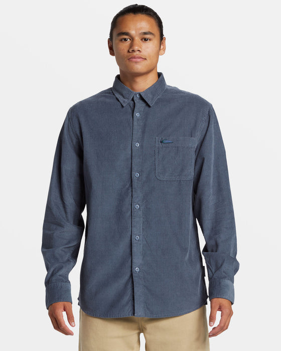 Quiksilver Smoke Trail Cord L/S Shirt-Flint Stone
