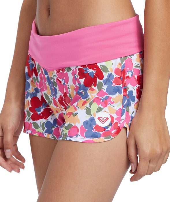Roxy Endless Summer Printed Boardshorts-Shocking Pink Bloomin Babe