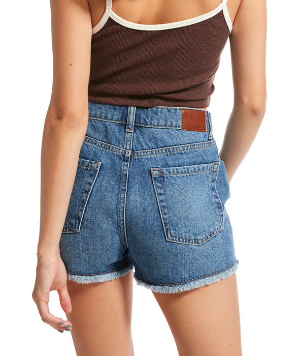 Roxy New Swell Denim Shorts-Medium Blue