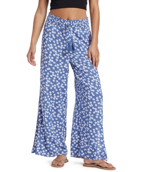 Roxy Tropical Rhythm Pants-Bijou Blue Floral Delight