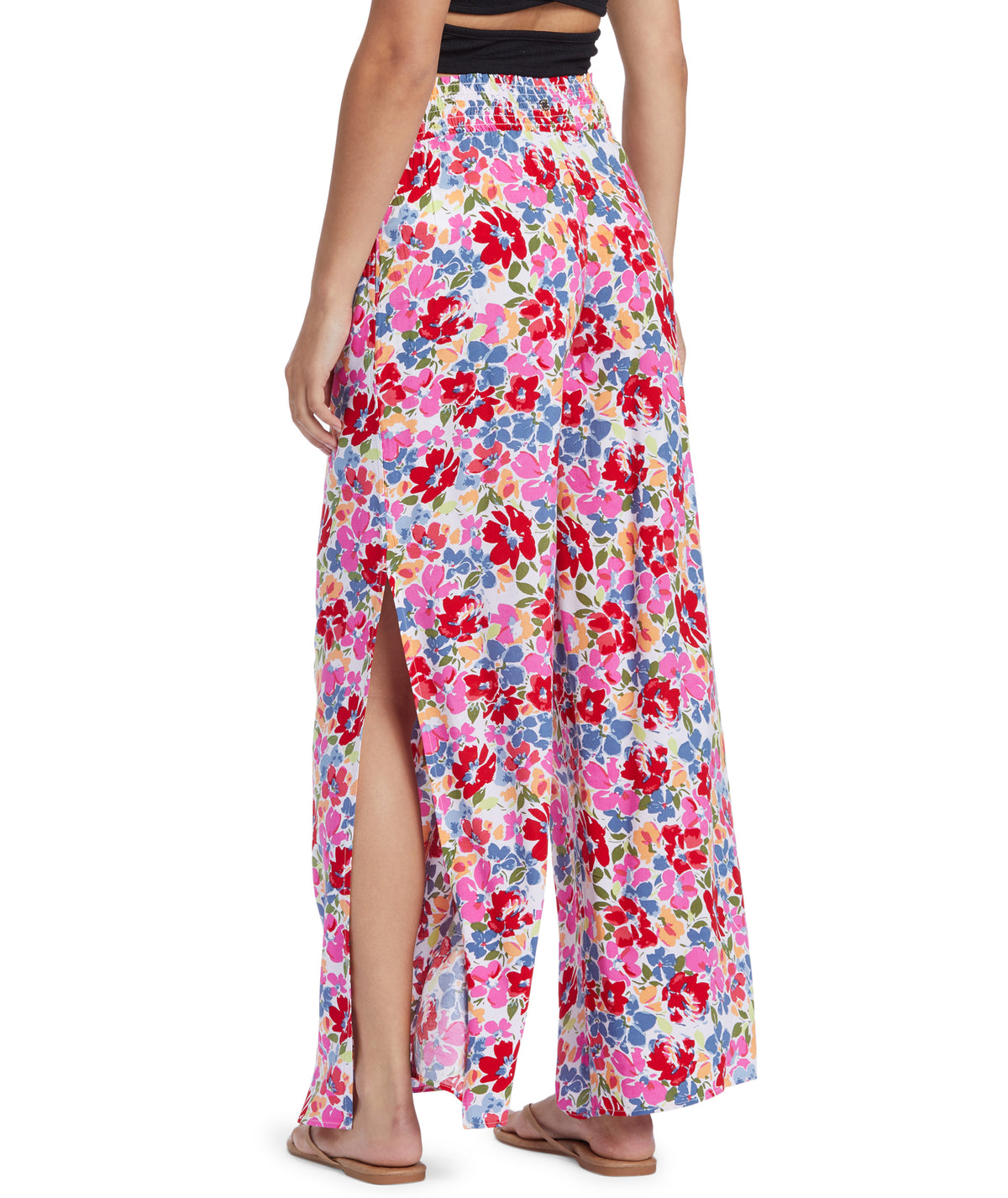 Roxy Tropical Rhythm Pants-Shocking Pink Bloomin Babe
