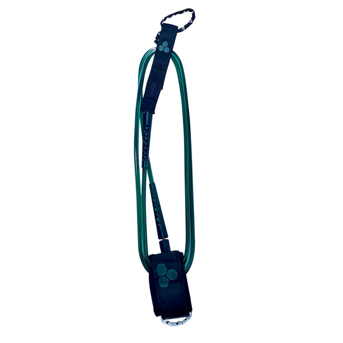 Channel Islands Standard Hex Cord Leash-Blk/Green-6' x 1/4"