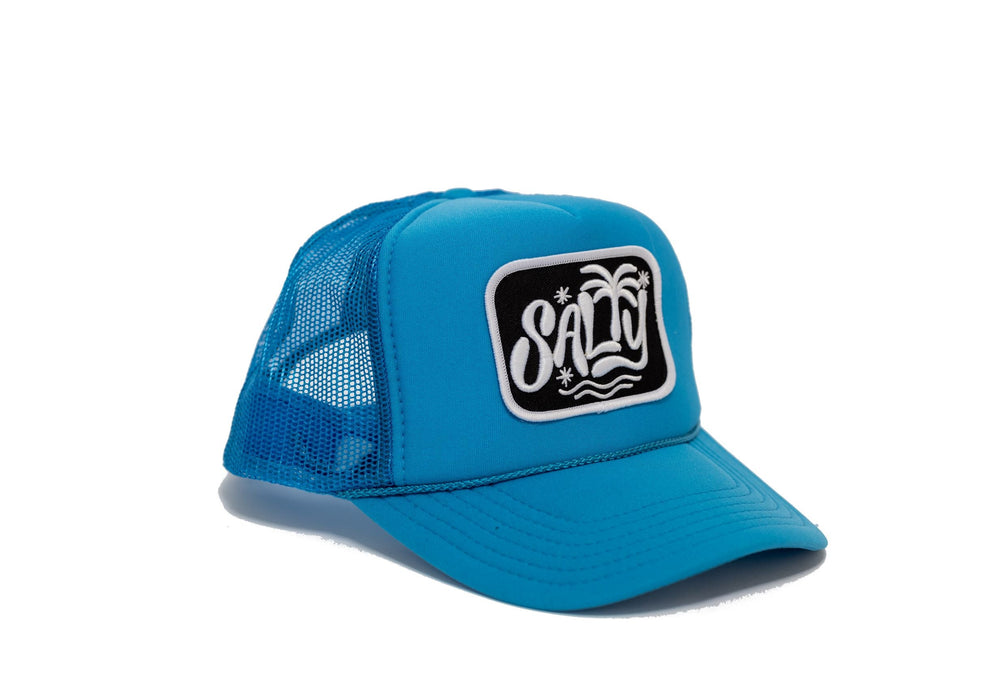 Local Beach Salty Patch Trucker Hat-Neon Blue