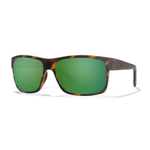 Cordina Sawyer 2 Glass Sunglasses-Matte Tort/Green Mirror Polar