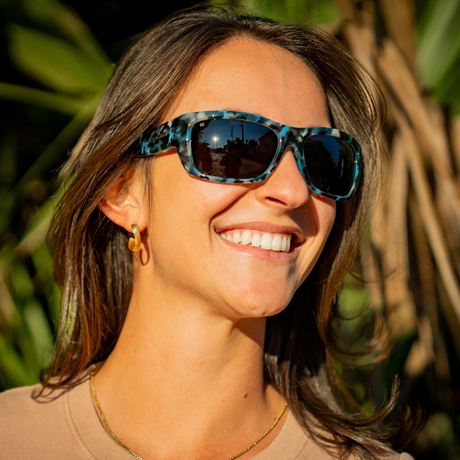 Bajio Annette Sunglasses-Blue Ray Gloss/Grey Poly